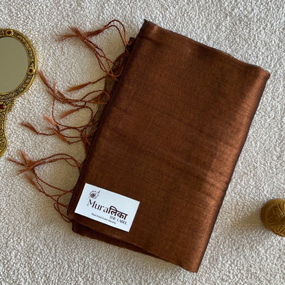 MURALIKA COPPER HANDLOOM TISSUE SAREE