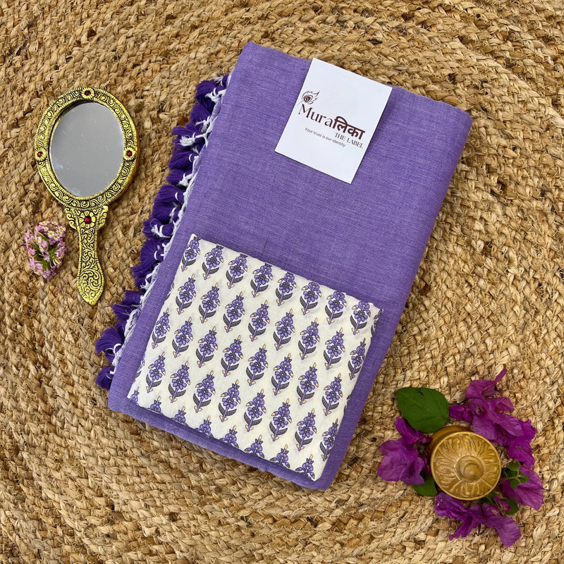 Muralika Lilac Handloom Saree - Muralika the label
