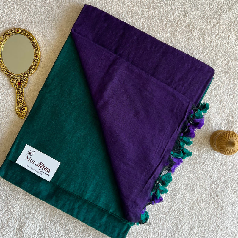 Muralika Purple & Rama Handloom Cotton Saree