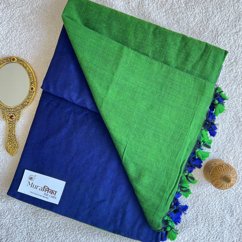 Muralika Parrot & Blue Handloom Cotton Saree