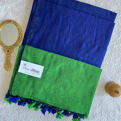 Muralika Parrot & Blue Handloom Cotton Saree