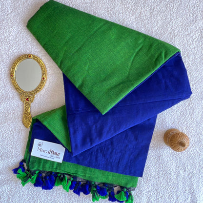Muralika Parrot & Blue Handloom Cotton Saree