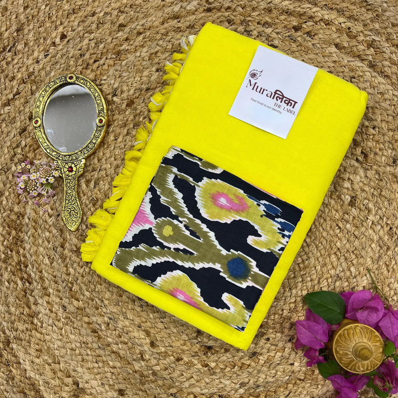 Muralika Lime Yellow Handloom Saree - Muralika the label