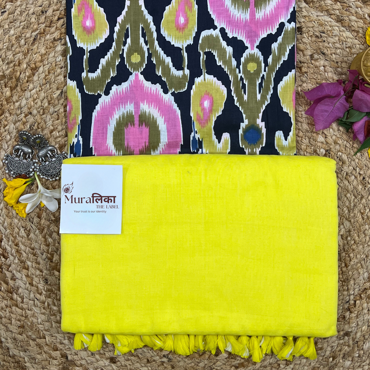 Muralika Lime Yellow Handloom Saree