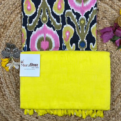Muralika Lime Yellow Handloom Saree