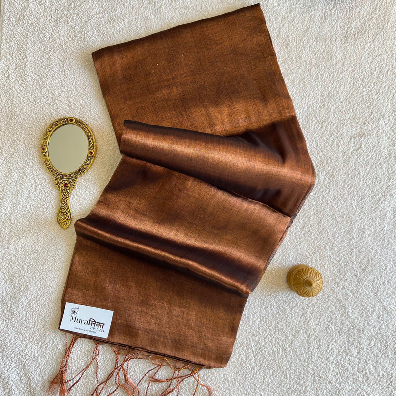 Muralika Handloom Copper Tissue Saree