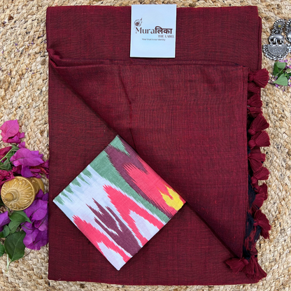 Muralika Light Maroon Handloom Saree